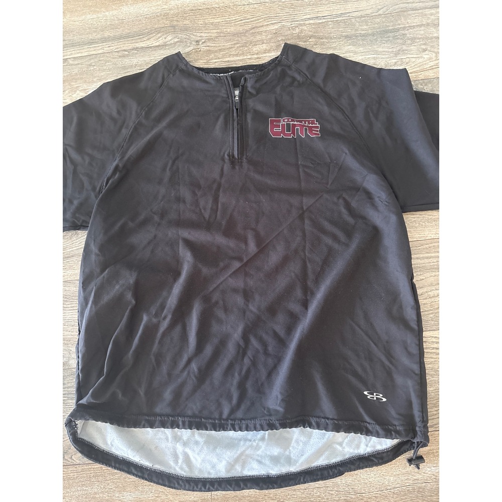 Boombah Coastal Elite Mens XL Black Quarter Zip Short Sleeve Pullover Jacket
